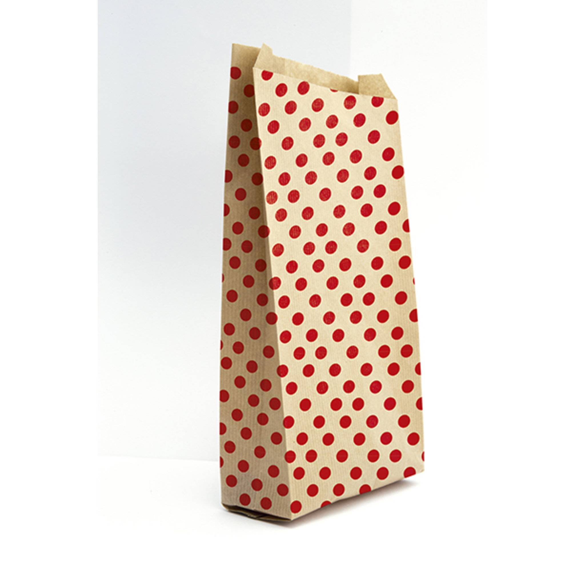 Clairefontaine Pkg 50 Geschenktüten Kraft, 21x37+7cm, Punkte Kartonbraun 394108C