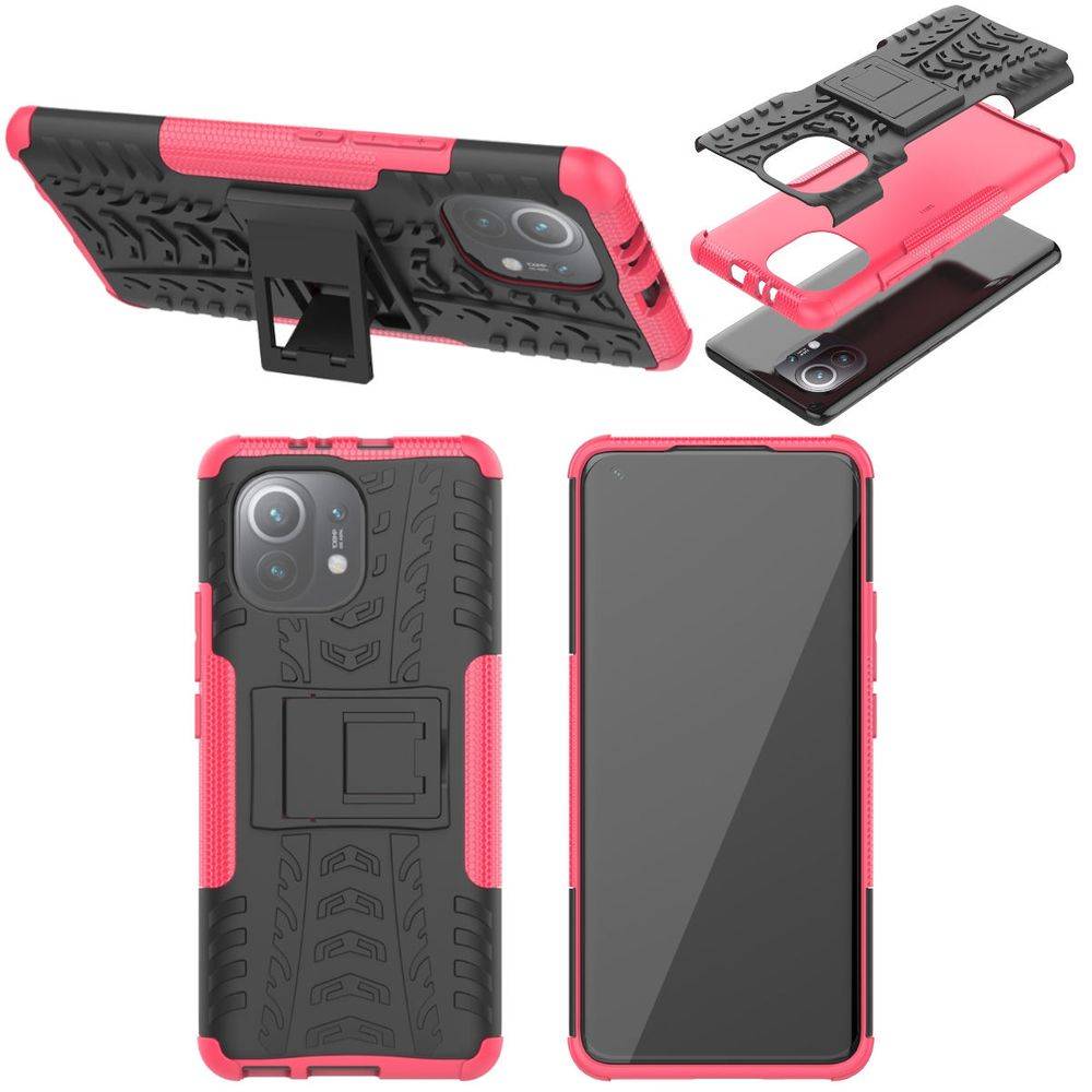Für Xiaomi Mi 11 Hybrid Case 2teilig Outdoor Pink Handy Tasche Hülle Cover Schutz