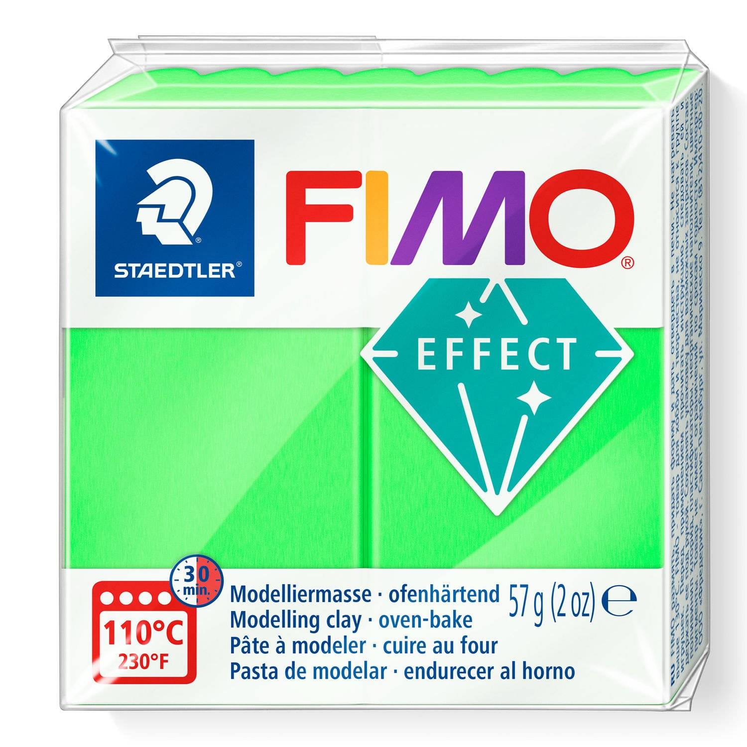 Staedtler FIMO 8010, Knetmasse, Grün, Erwachsene, 1 Stück(e), Neon green, 1 Farben