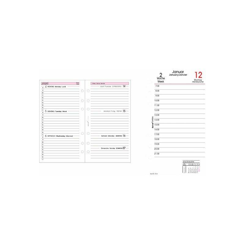 bind Ersatzkalender 2025 für Terminplaner A6, Modell 10603