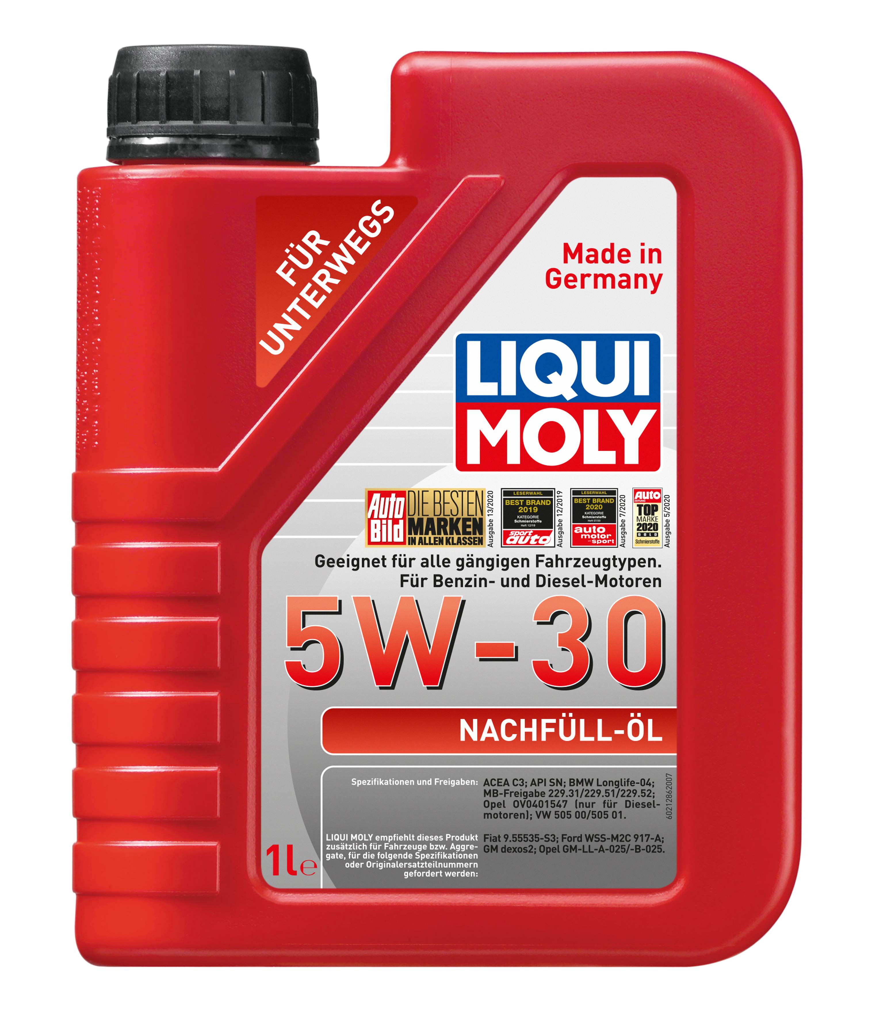 Nachfüll-Öl 5W-30 Liqui Moly, 6 Stück je 1 l