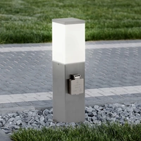 Standleuchte Außen mit Steckdose Aussenleuchte mit Steckdose Gartensteckdose mit Licht, 2x Steckdose Stahl, 1x E27, H 36 cm, Garten Standleuchte Außen mit Steckdose Aussenleuchte mit Steckdose Gartensteckdose mit Licht, 2x Steckdose Stahl, 1x E27, H 36 cm, Garten