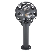 Sockelleuchte Außen Edelstahl Gartenlampe Kugel Stehlampe Aussen mit Strom, ALU Loch-Design anthrazit, 1x E27, DxH 20x 45 cm Sockelleuchte Außen Edelstahl Gartenlampe Kugel Stehlampe Aussen mit Strom, ALU Loch-Design anthrazit, 1x E27, DxH 20x 45 cm