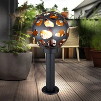 Stehlampe Sockelleuchte Außen Edelstahl Gartenlampe Kugel Aussen mit Strom, ALU Loch-Design anthrazit, 1x E27, DxH 20x 45 cm Stehlampe Sockelleuchte Außen Edelstahl Gartenlampe Kugel Aussen mit Strom, ALU Loch-Design anthrazit, 1x E27, DxH 20x 45 cm