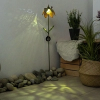 LED Außen Solar Steck Leuchte Blume Crackle-Glas Kugel Lampe Garten Strahler gold-grün Erdspieß LED Außen Solar Steck Leuchte Blume Crackle-Glas Kugel Lampe Garten Strahler gold-grün Erdspieß