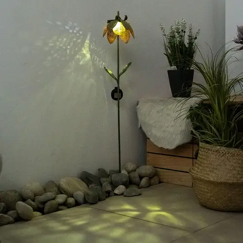 LED Außen Solar Steck Leuchte Blume Crackle-Glas Kugel Lampe Garten Strahler gold-grün Erdspieß LED Außen Solar Steck Leuchte Blume Crackle-Glas Kugel Lampe Garten Strahler gold-grün Erdspieß