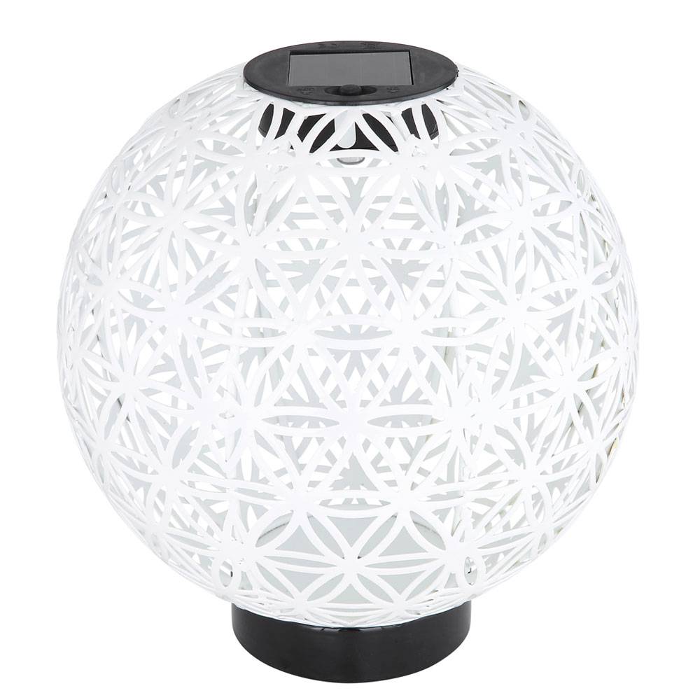 Solarlampe Kugelsolarleuchten für Außen orientalische Kugel LED Gartenkugeln Solar, Beton Optik in weiß Lichteffekt, 1x LED warmweiß, DxH 20x21 cm