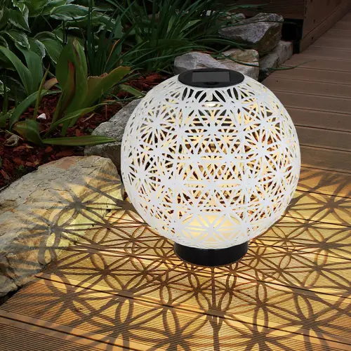 Kugelleuchte Solarleuchten für Außen Solarlampe orientalische Kugel LED Gartenkugeln Solar, Beton Optik in weiß Lichteffekt, 1x LED warmweiß, DxH Kugelleuchte Solarleuchten für Außen Solarlampe orientalische Kugel LED Gartenkugeln Solar, Beton Optik in weiß Lichteffekt, 1x LED warmweiß, DxH