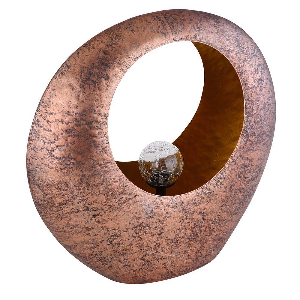 Solarlampen für Außen Gartendeko Terrassen Lampen Außen, Feuereffekt, messing gold, 1x LED warmweiß, LxH 35x37 cm