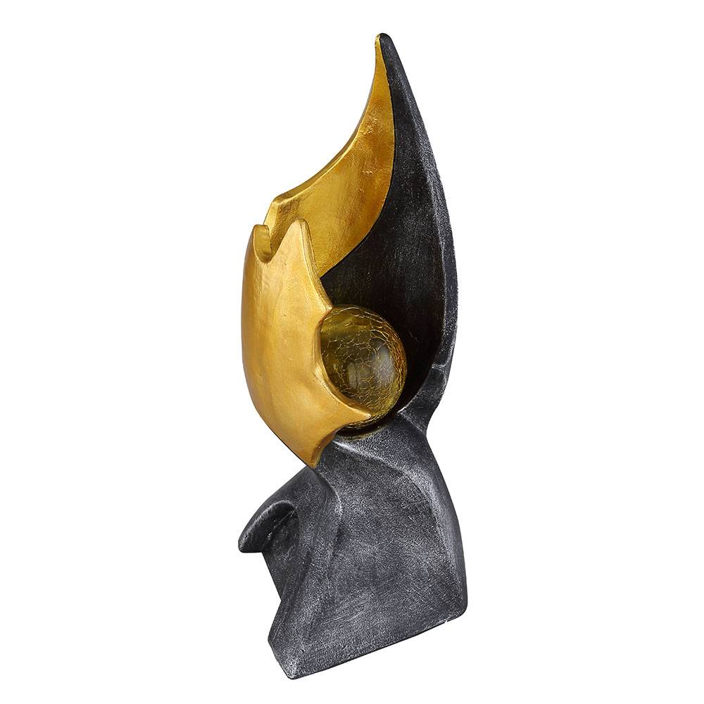 LED Flamme Solar Garten Dekoration Solarlampe mit Flammeneffekt Solarlampen für Außen, gold braune Skulptur mit bezauberndem Lichteffekt, 1x LED wa