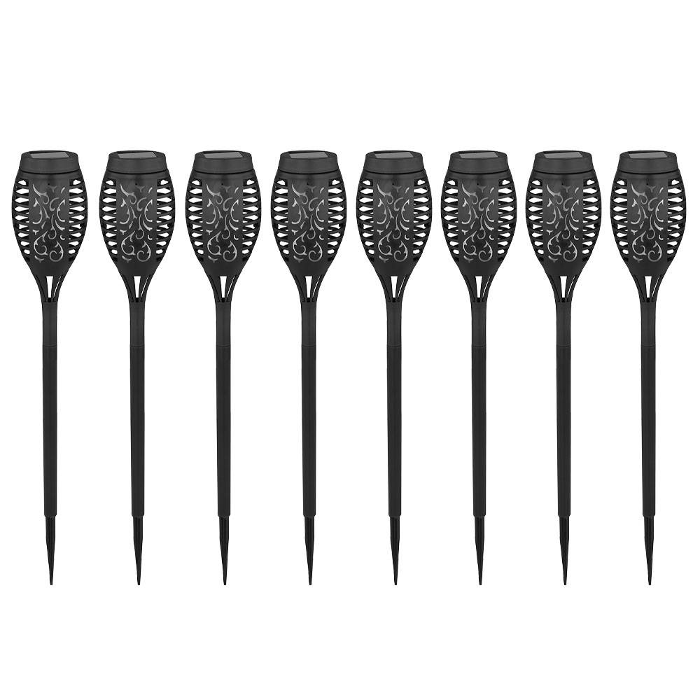 Solar Flammen Fackeln Gartenleuchte Solarlicht im Freien Solarfackeln für Außen Flamme Solarleuchten Fackel für Außen, Feuereffekt, 12x LED, DxH