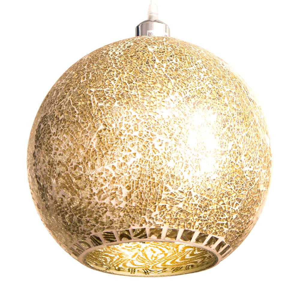 Decken Pendel Lampe Mosaik Design Wohn Ess Zimmer Beleuchtung Glas Hänge Leuchte GOLD