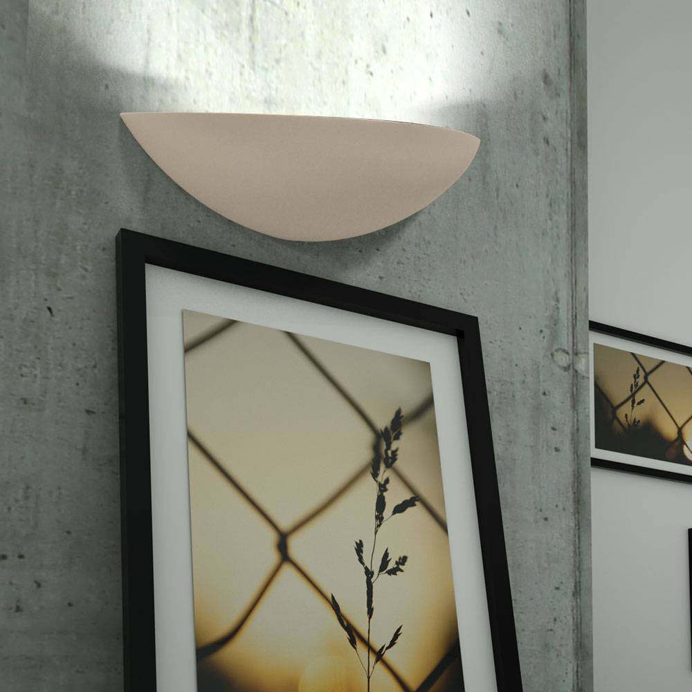 Gips Wandleuchte Wandlampe LED Innen Wandlampe Flur Indirekte Beleuchtung Wand, aufwärts leuchtend weiß, 1x LED 500 Lumen warmweiß, BxT 30x7,5 cm