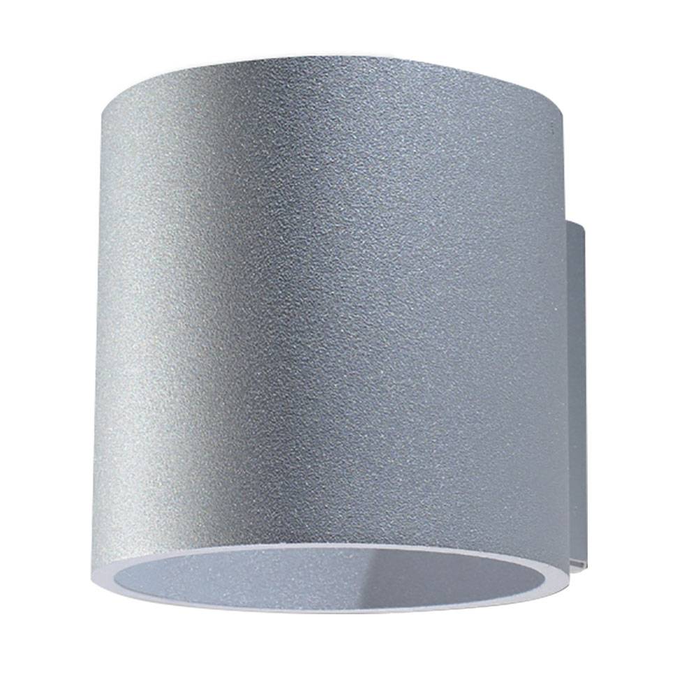 Wandleuchte Innen Up and Down Lampe Wandlampe Flur Up and Down Leuchte Innen, Aluminium grau rund, 1x G9, DxH 10x10 cm, Wohnzimmer Treppenhaus