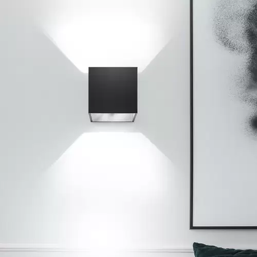 UP Down Wandleuchte Innen Up and Down Leuchten Innen Wandleuchte Cube, Lichteffekt ALU schwarz, 1x G9, L 10 cm UP Down Wandleuchte Innen Up and Down Leuchten Innen Wandleuchte Cube, Lichteffekt ALU schwarz, 1x G9, L 10 cm