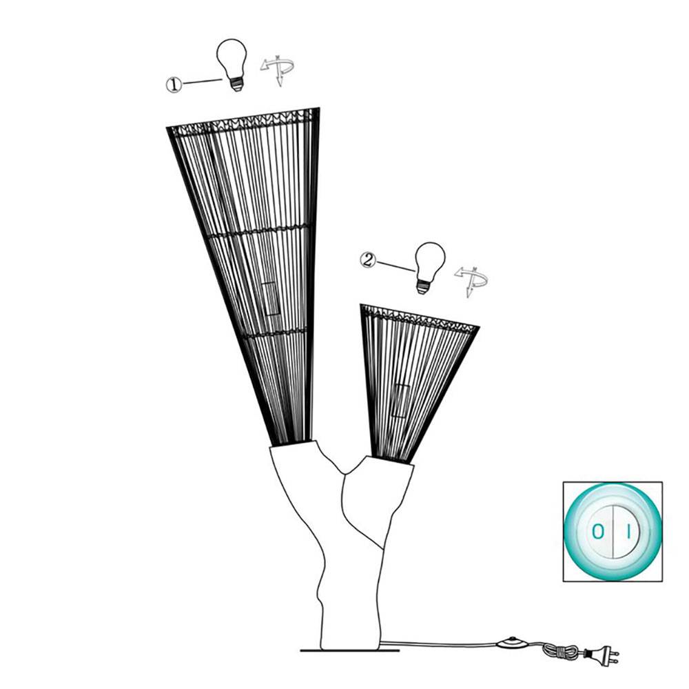 Steh Leuchte Bambus Geflecht Holz Baum Stamm Stand Lampe Wohn Ess Schlaf Zimmer Beleuchtung