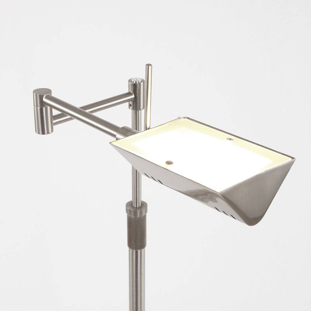 LED Steh Leuchte Stahl Höhen verstellbar Klapparm Gelenk Stand Lampe Wohn Zimmer Beleuchtung