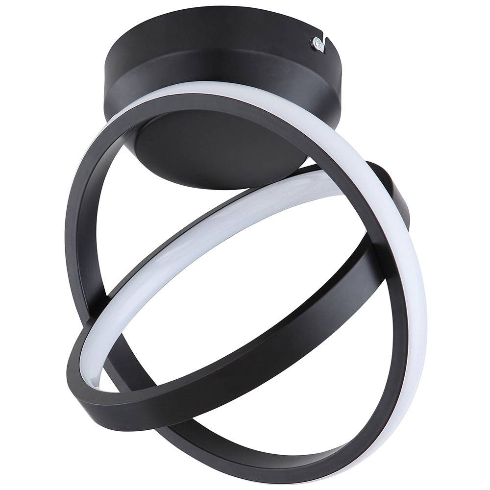 LED Design Decken Lampe Ring-Optik Strahler Leuchte Flur Wohn Zimmer Beleuchtung schwarz-matt