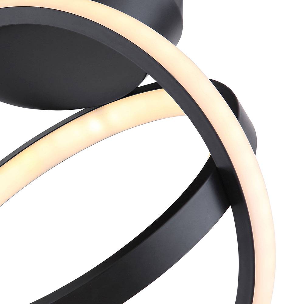 LED Design Decken Lampe Ring-Optik Strahler Leuchte Flur Wohn Zimmer Beleuchtung schwarz-matt
