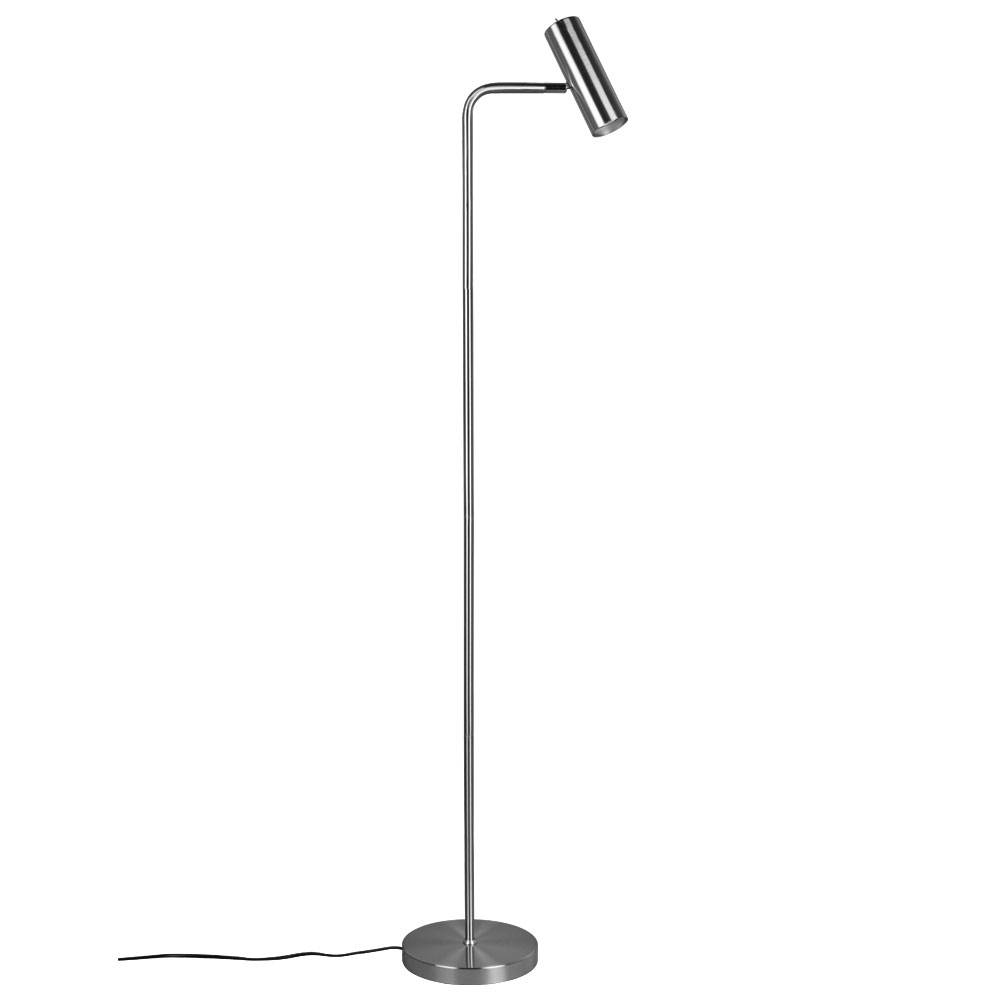 Stehleuchte Leselampe Verstellbare Stehlampe Stehleuchte silber modern, beweglicher Spot, nickel matt, 1x GU10, H 151 cm, Wohnzimmer