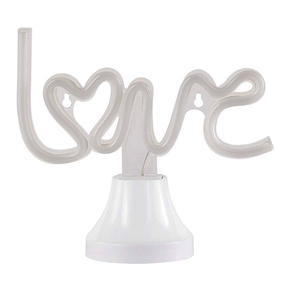 LED Tisch Leuchte Ess Zimmer Deko Neon Schild Party Wand Beleuchtung pink USB Lampe LOVE