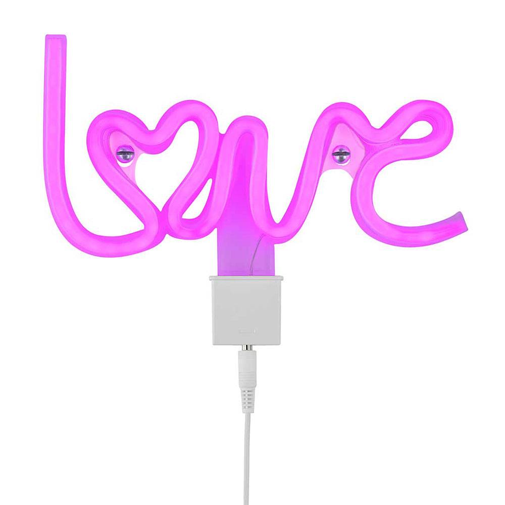 LED Tisch Leuchte Ess Zimmer Deko Neon Schild Party Wand Beleuchtung pink USB Lampe LOVE