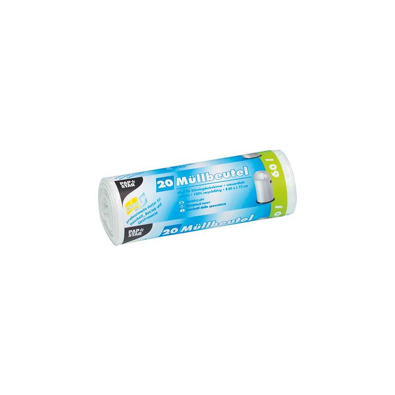 STARPAK Mülleimerbeutel LDPE, 60 Liter, weiß