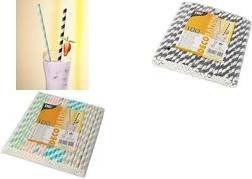 PAPSTAR Papier-Trinkhalm ''Stripes'', 200 mm, schwarz/weiß aus Papier, Länge: 200 mm, Durchmesser: 6 mm, nachhaltig