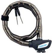 FISCHER Glieder-Fahrradschloss, Länge: 700 mm, schwarz Durchmesser: 18 mm, mit doppelter Gelenkkapselung aus