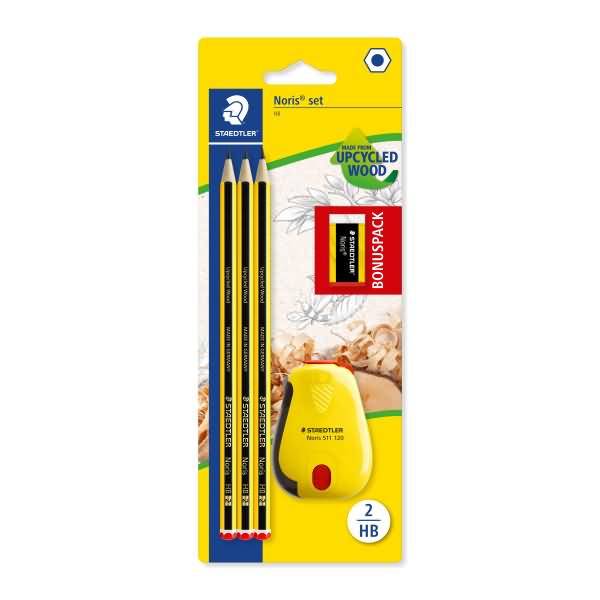 Bleistift Noris 120 Set HB gelb-schwarz VE=3 Stück Blister
