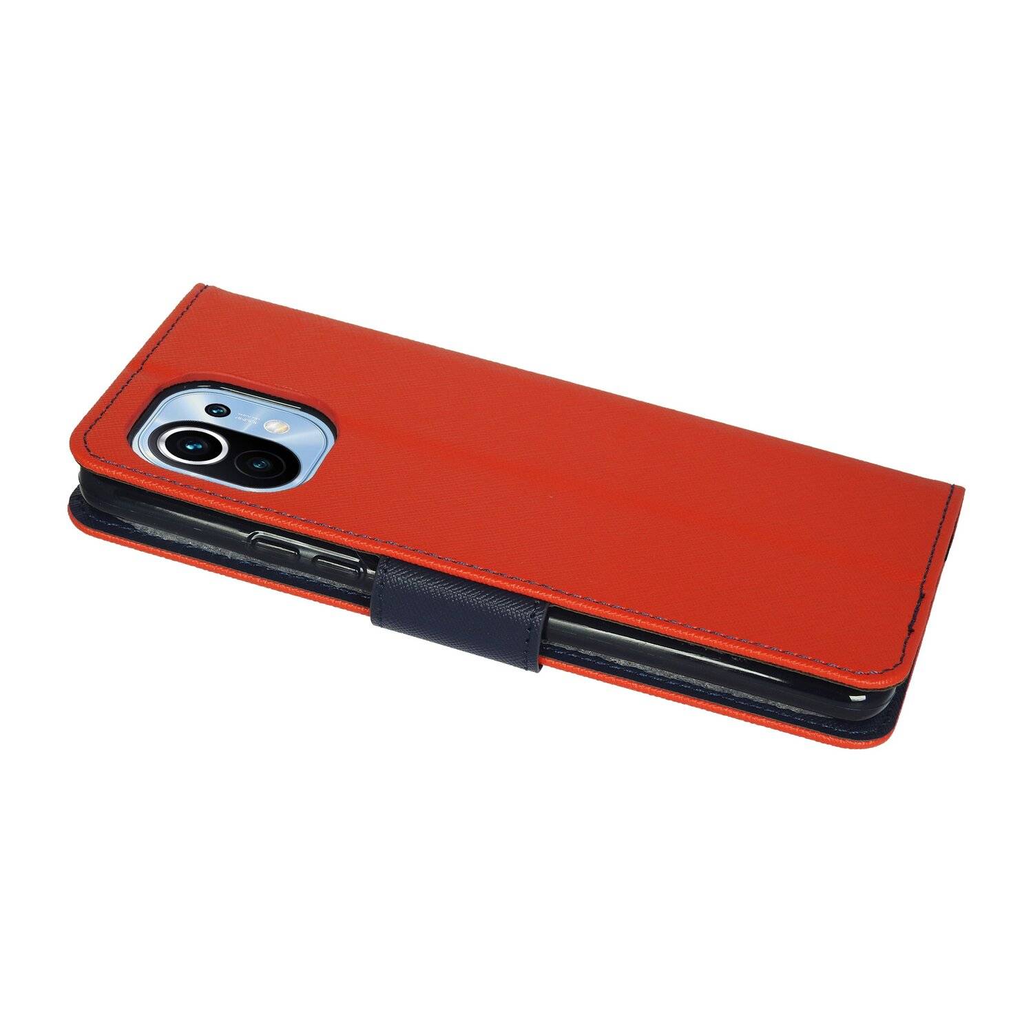 Buch Tasche "Fancy" für XIAOMI MI 11 Handy Hülle Etui Brieftasche Schutzhülle mit Standfunktion, Kartenfach Rot-Blau