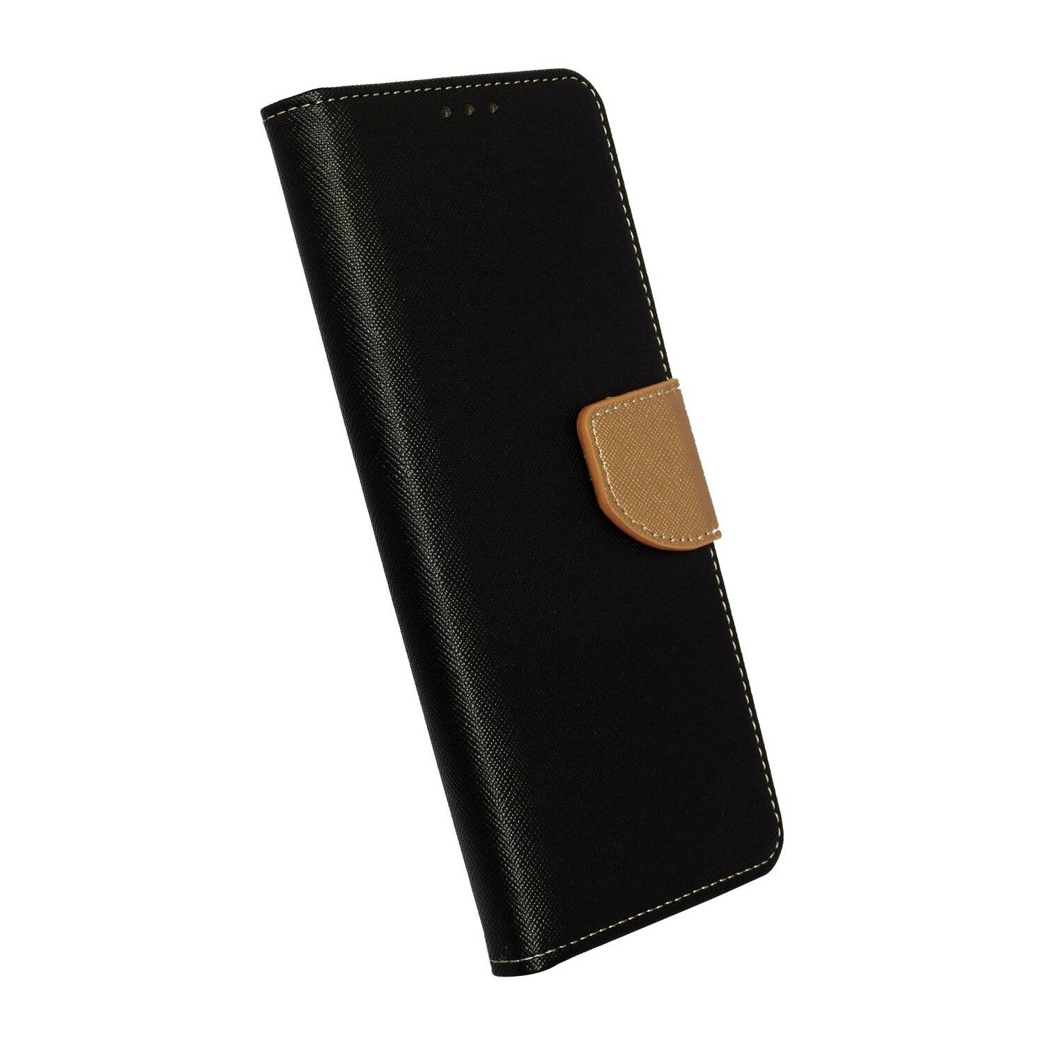Buch Tasche "Fancy" für XIAOMI Mi 11 Handy Hülle Etui Brieftasche Schutzhülle mit Standfunktion, Kartenfach Schwarz-Gold