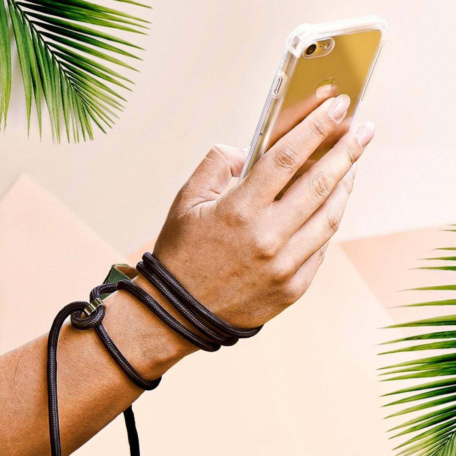 Handyhülle Case Handykette Schutz mit Band Kordel Kette Schnur zum Umhängen kompatibel mit Samsung Galaxy M21 (M215F)