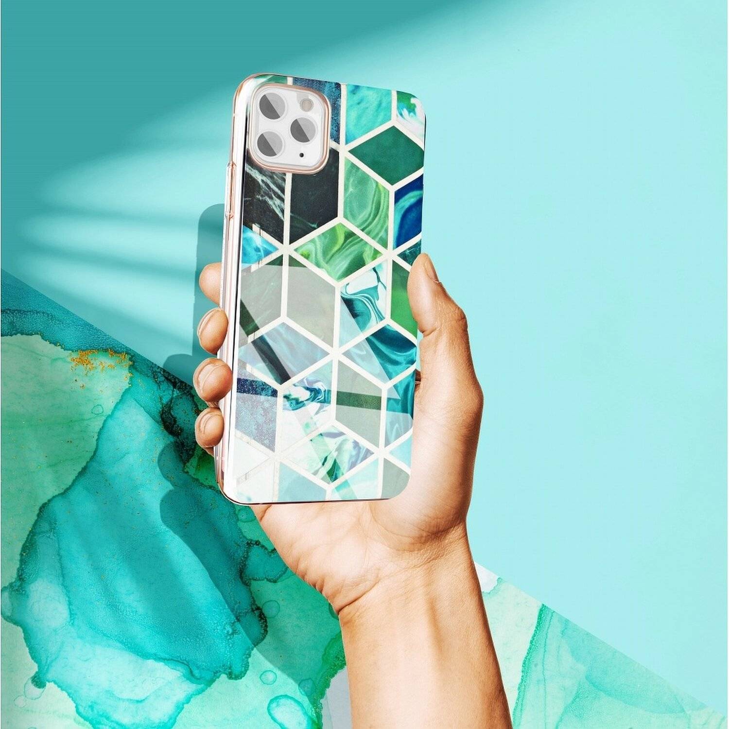 Handy Hülle Schutz Cover Case "Marble Cosmo" Muster Tasche für iPhone 12 Mini Motiv 8
