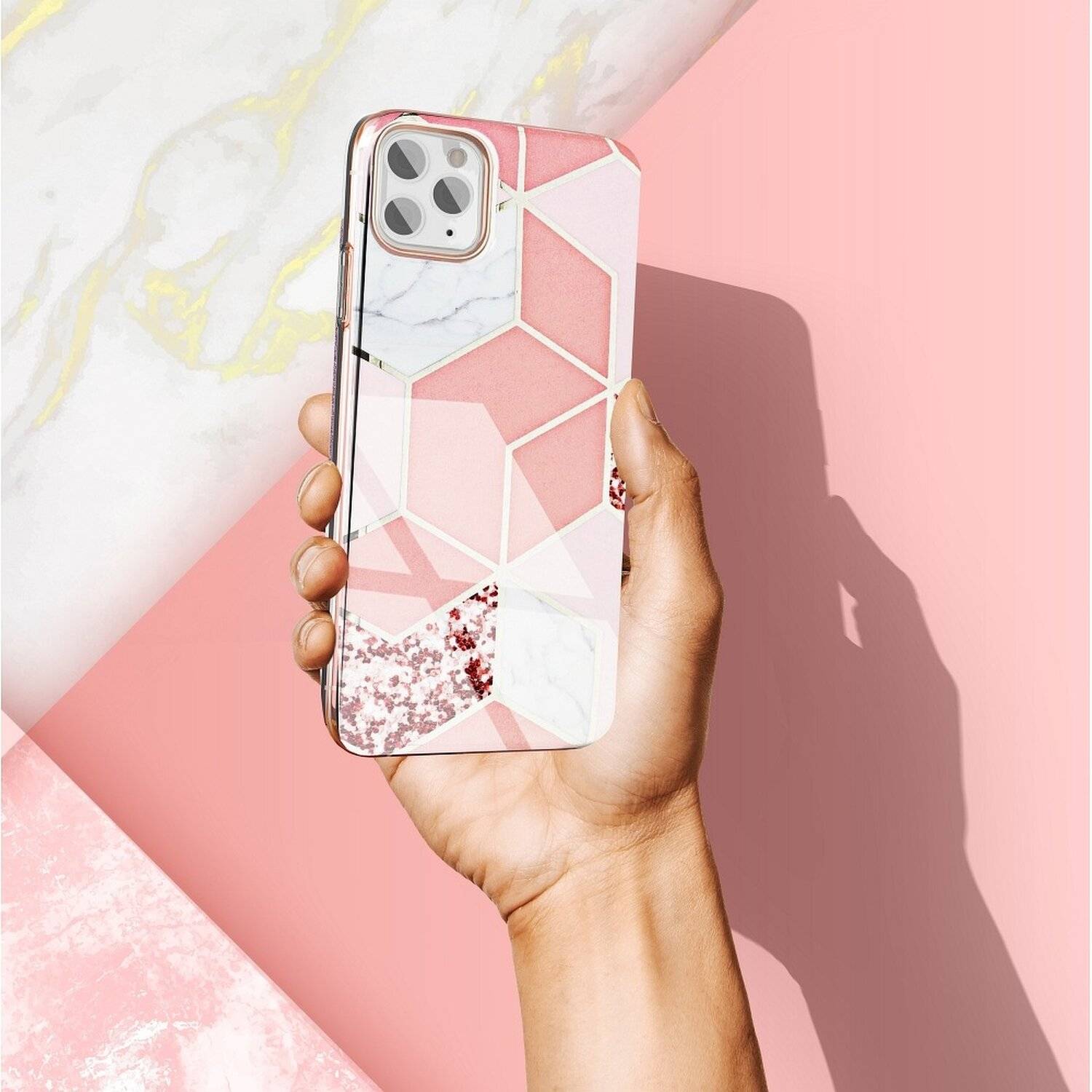 Handy Hülle Schutz Cover Case "Marble Cosmo" Muster Tasche für iPhone X Motiv 2