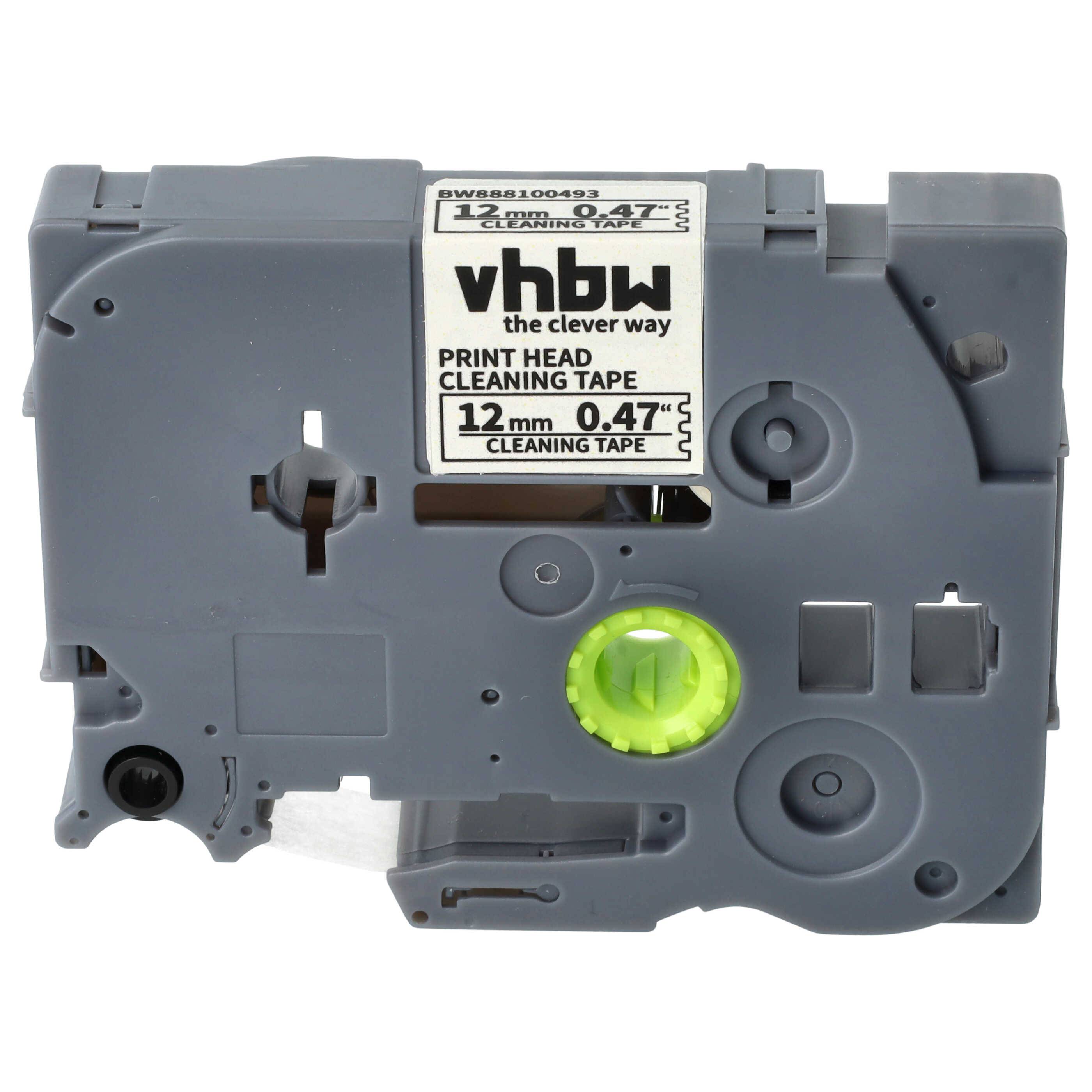 vhbw Druckkopf Reinigungskassette kompatibel mit Brother PT 1200, 11Q, 1170S, 1180, 1180HK, 1190 Beschriftungsgerät - 2,5mx 12mm