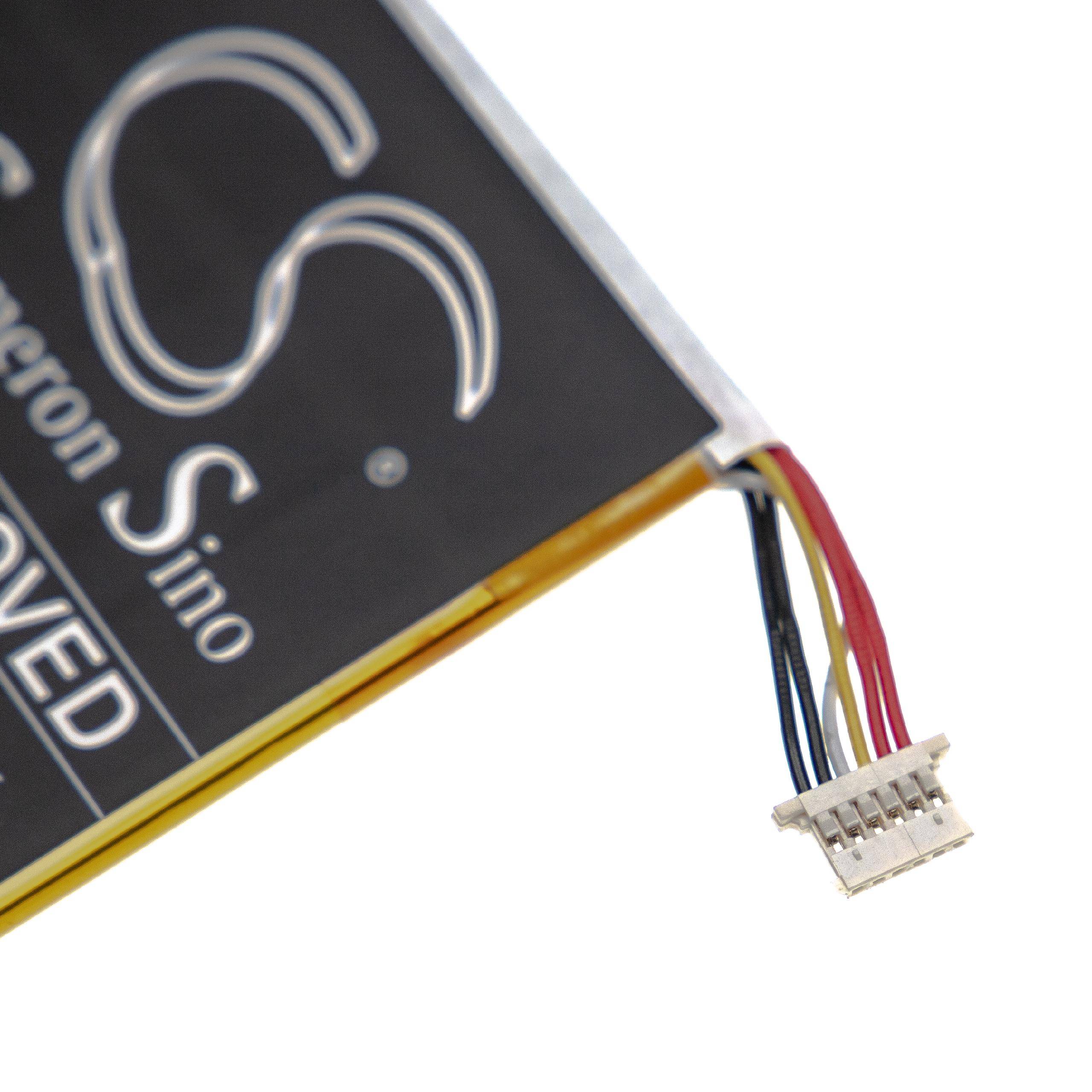 Nahaufnahme eines kleinen rechteckigen Batteriepakets mit einem weißen Stecker und roten, schwarzen und gelben Drähten, die angebracht sind.