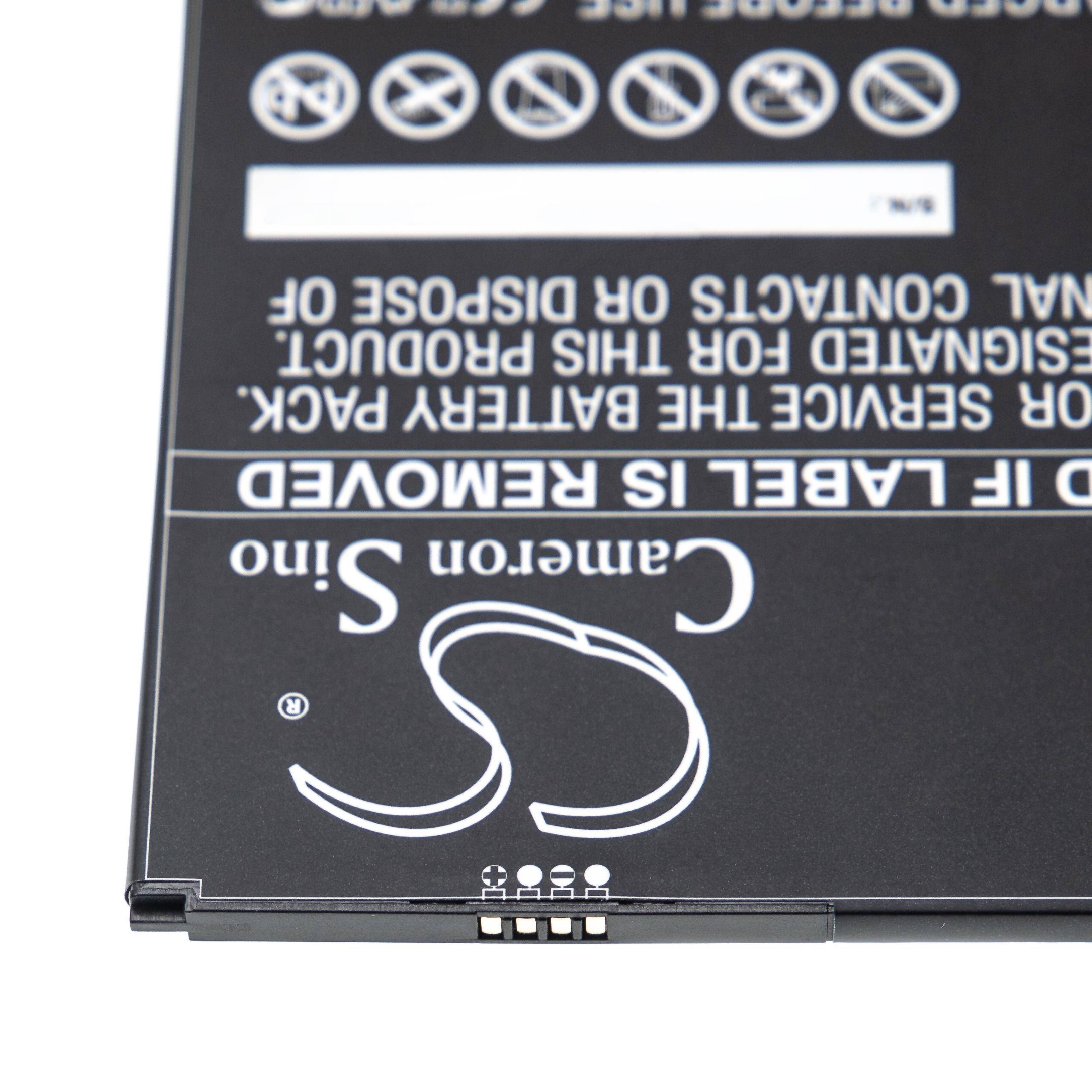 Nahaufnahme einer Canon S Lithium-Ionen-Batterie mit Sicherheitssymbolen und Entsorgungshinweisen auf Englisch und einer anderen Sprache.