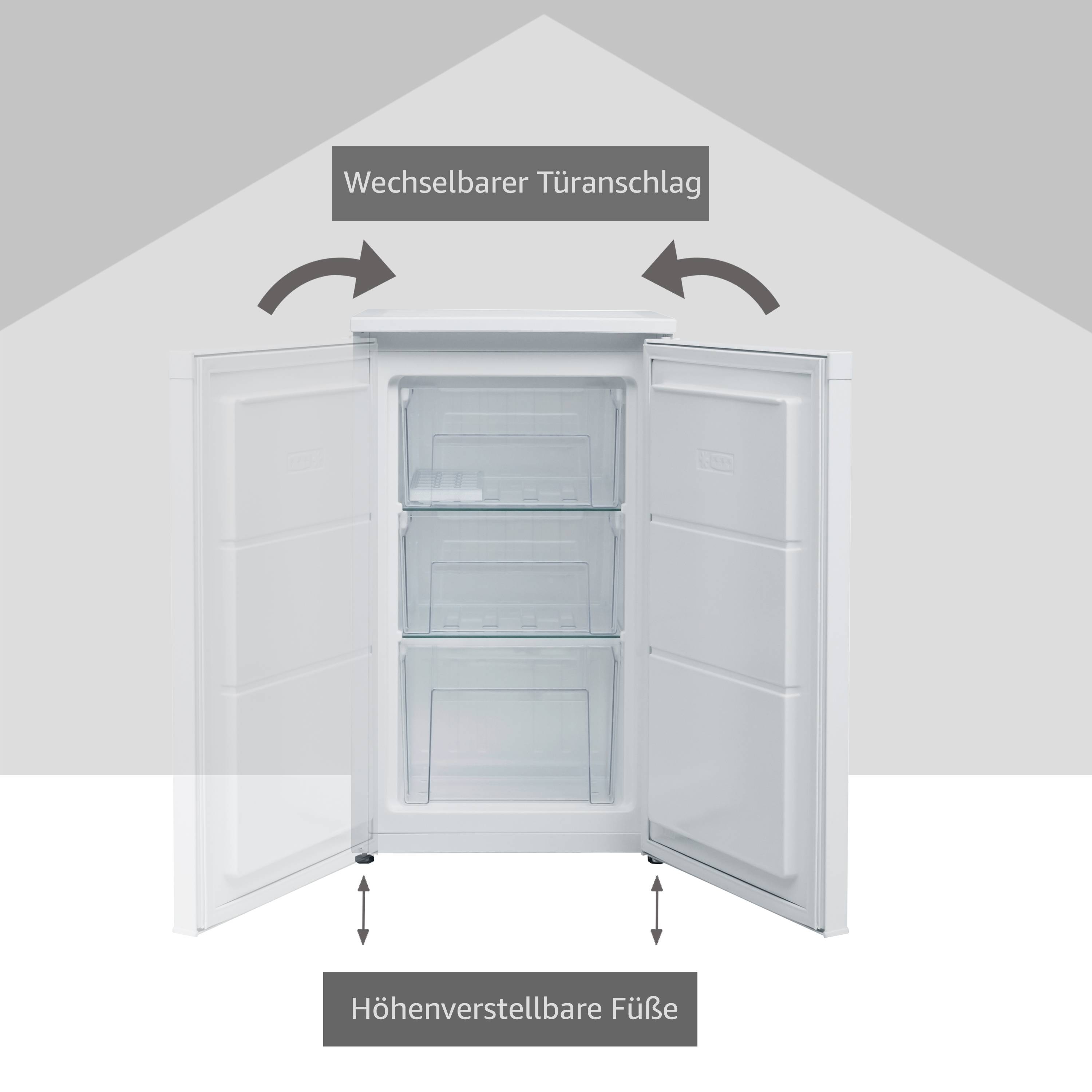 Telefunken CF-34-101-W Gefrierschrank (4-Sterne) / Höhe 82,1 cm / 160 kWh / 63 L Nutzinhalt