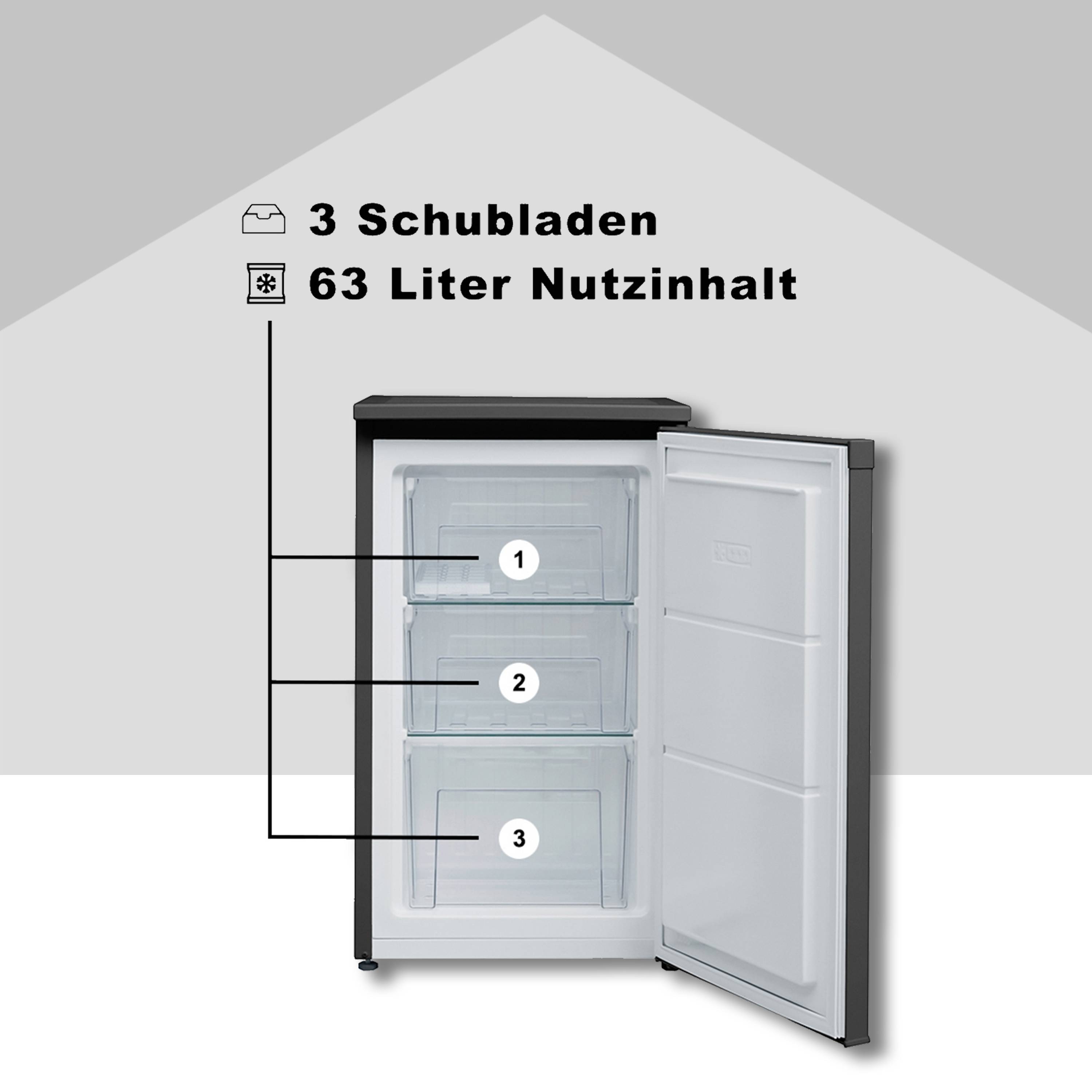 Telefunken CF-34-101-B Gefrierschrank (4-Sterne) / Höhe 82,1 cm / 160 kWh / 63 L Nutzinhalt