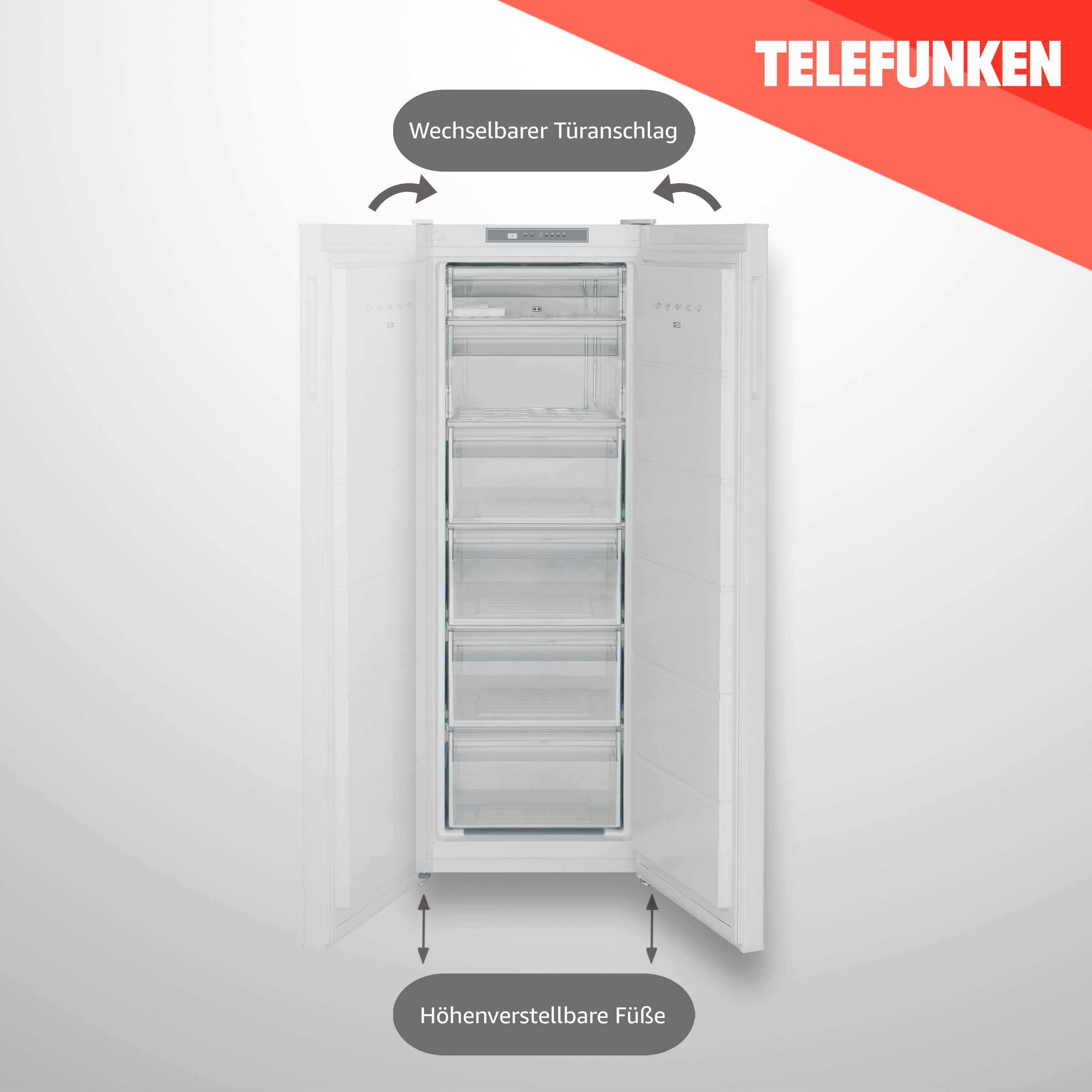 Telefunken KTFG15421F2 Gefrierschrank (4-Sterne) / Höhe 145,5 cm / 197 kWh/Jahr / 188 L Gefrierteil