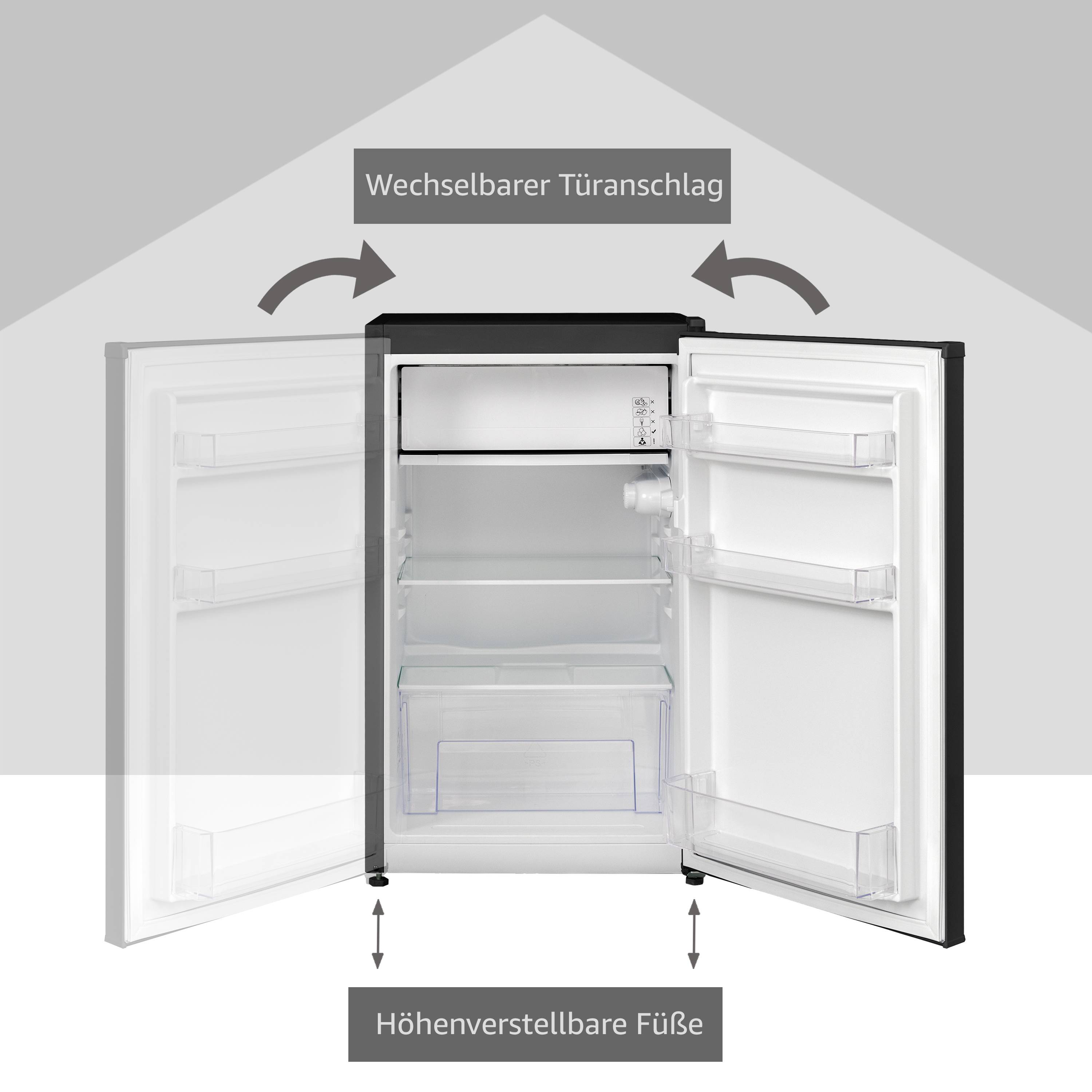 Telefunken CF-33-101-B Kühlschrank mit Eiswürfelfach / 89 L Nutzinhalt / Höhe 82,1 cm / 136 kWh/Jahr