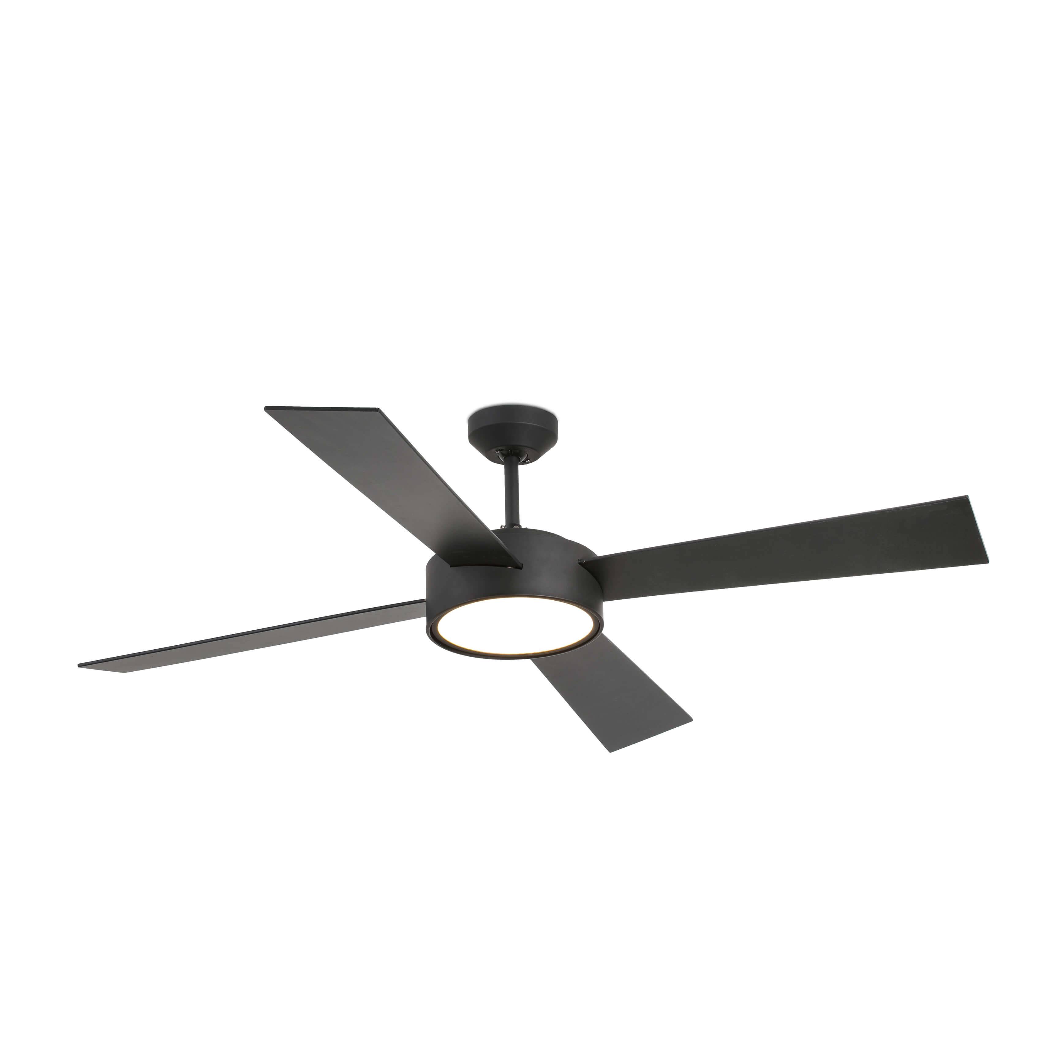 Energiespar Deckenventilator Hydra Schwarz mit LED