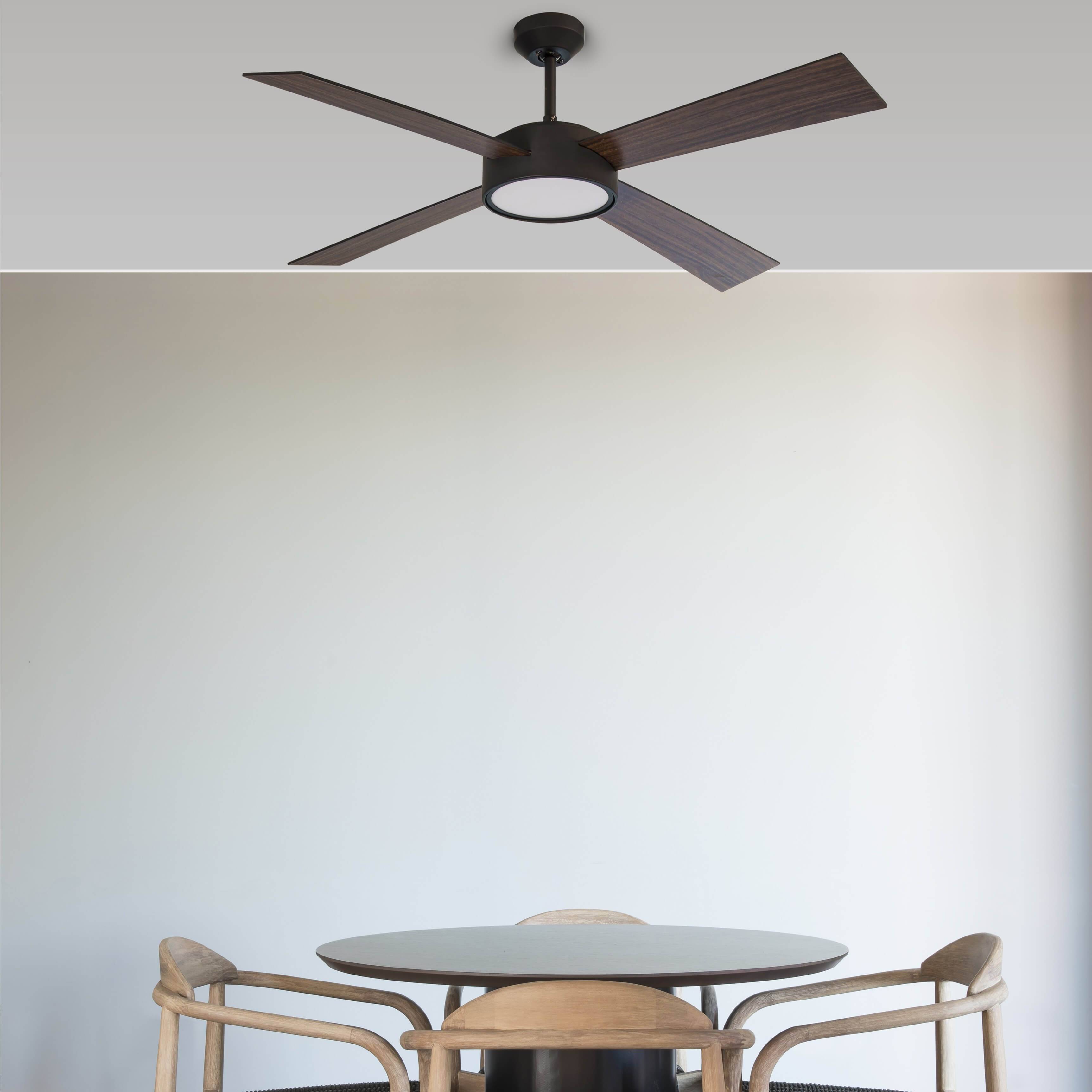 Energiespar Deckenventilator Hydra Schwarz mit LED