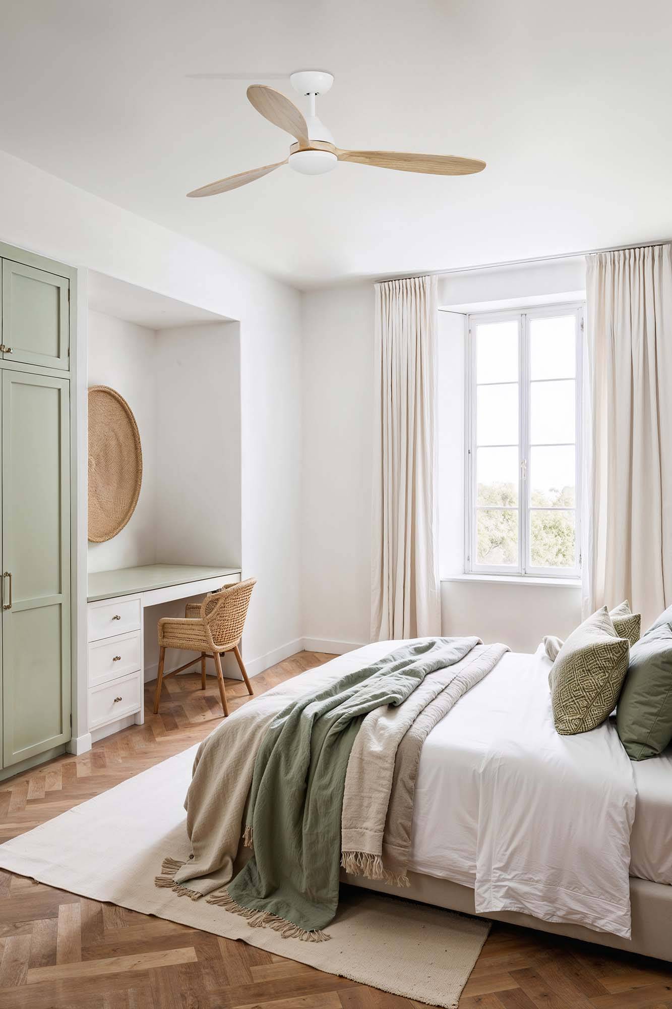 DC Deckenventilator Poros Weiß 132 cm mit LED