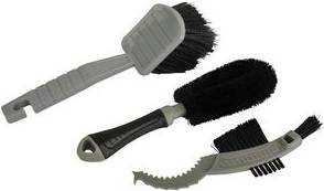 FISCHER Bike-Care Bürsten-Set, 3-teilig bestehend aus 3 Bürsten: große Waschbürste,
