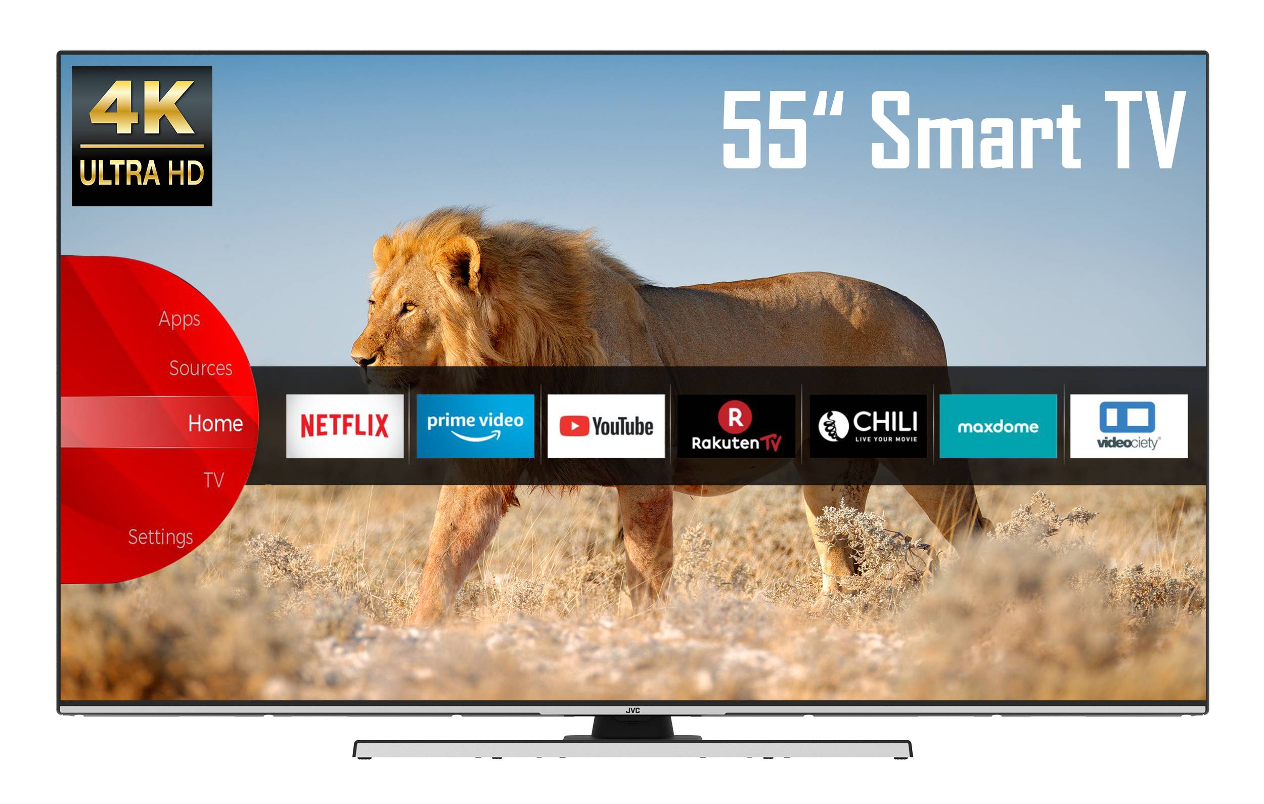 JVC LT-55VU8055 55 Zoll Fernseher (Smart TV, Prime Video / Netflix, 4K UHD, Dolby Vision HDR)