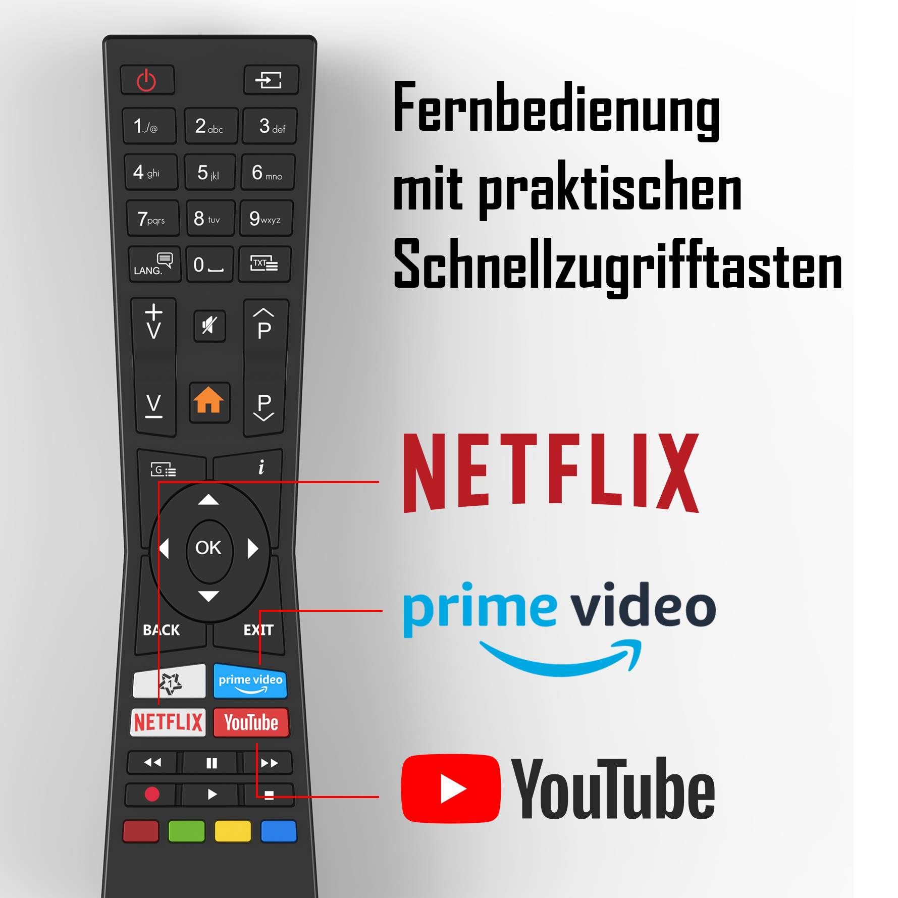 JVC LT-55VU8055 55 Zoll Fernseher (Smart TV, Prime Video / Netflix, 4K UHD, Dolby Vision HDR)