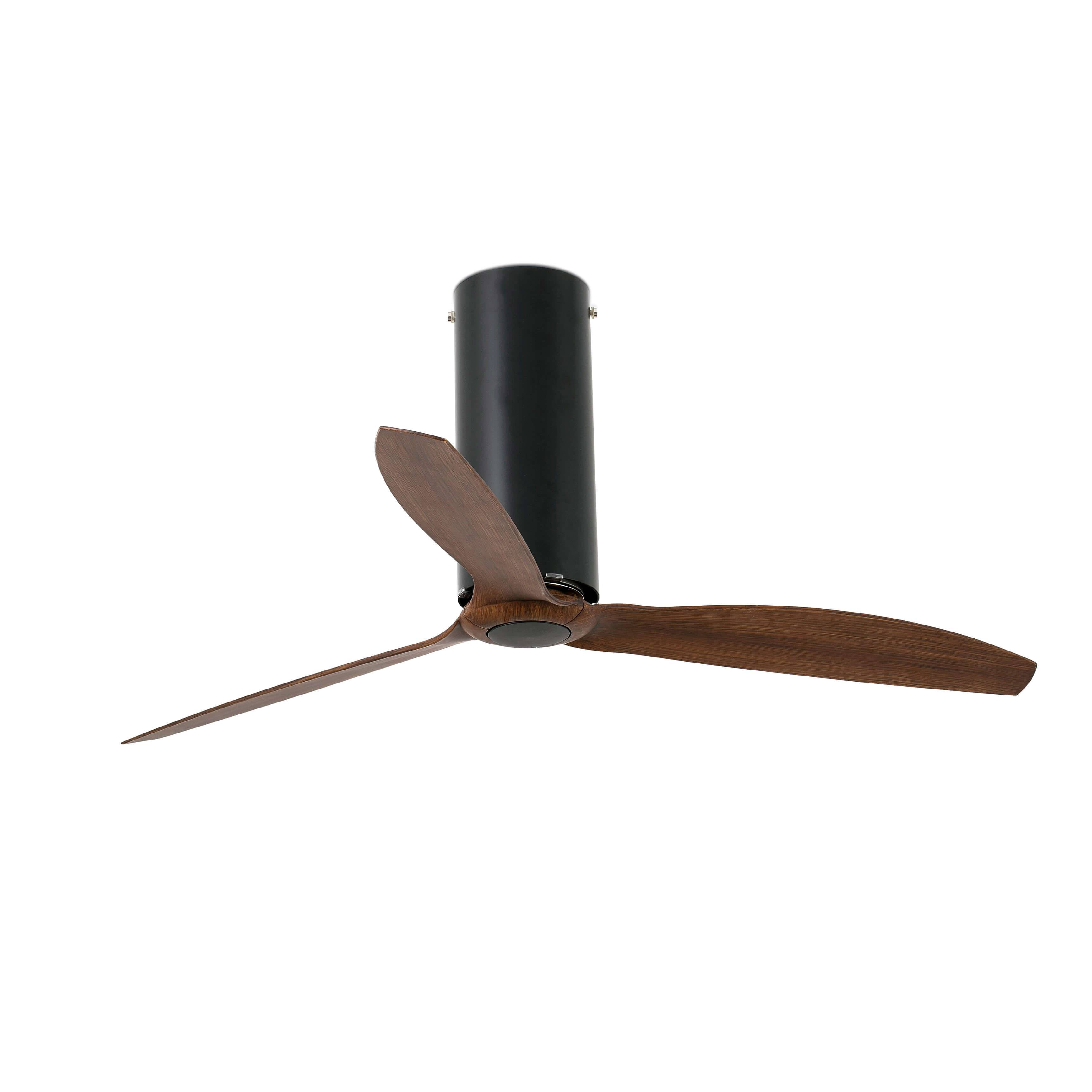 DC Deckenventilator Tube Schwarz / Walnuss mit Fernbedienung
