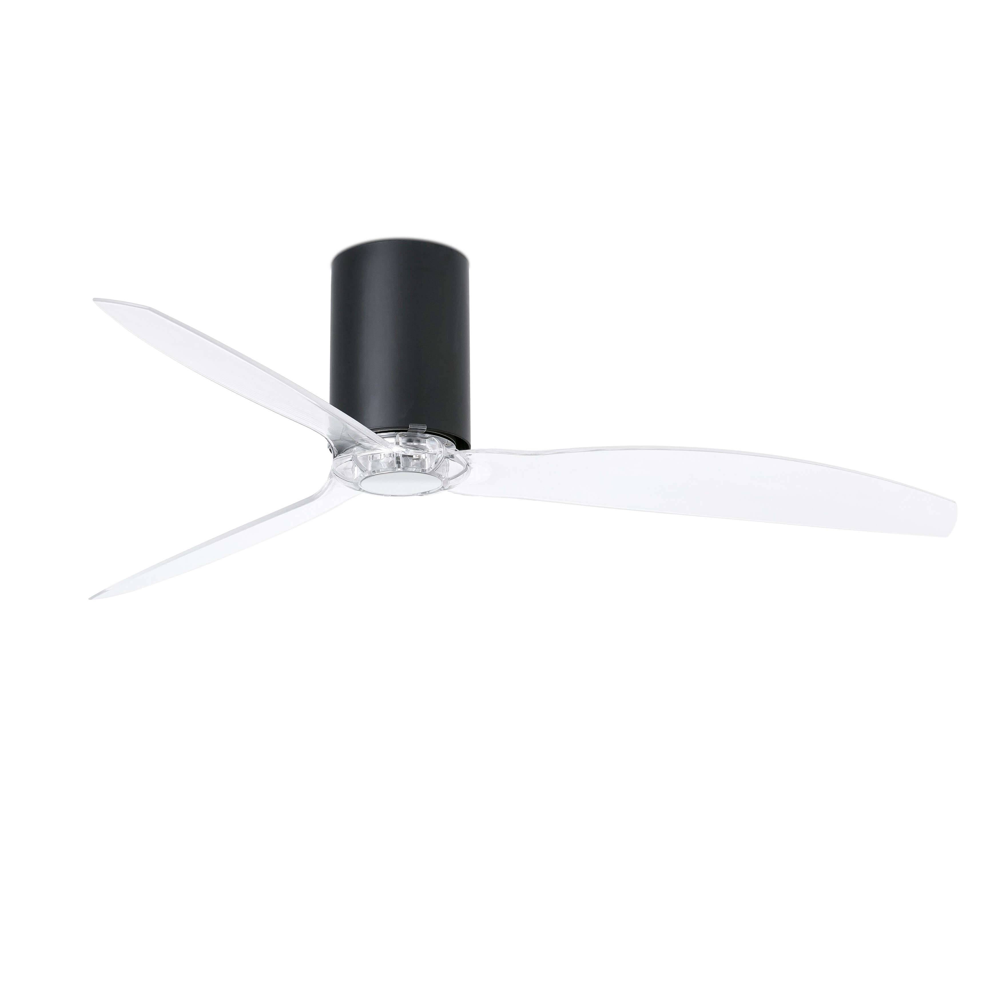 Energiespar Deckenventilator Mini Tube Schwarz matt / Klar